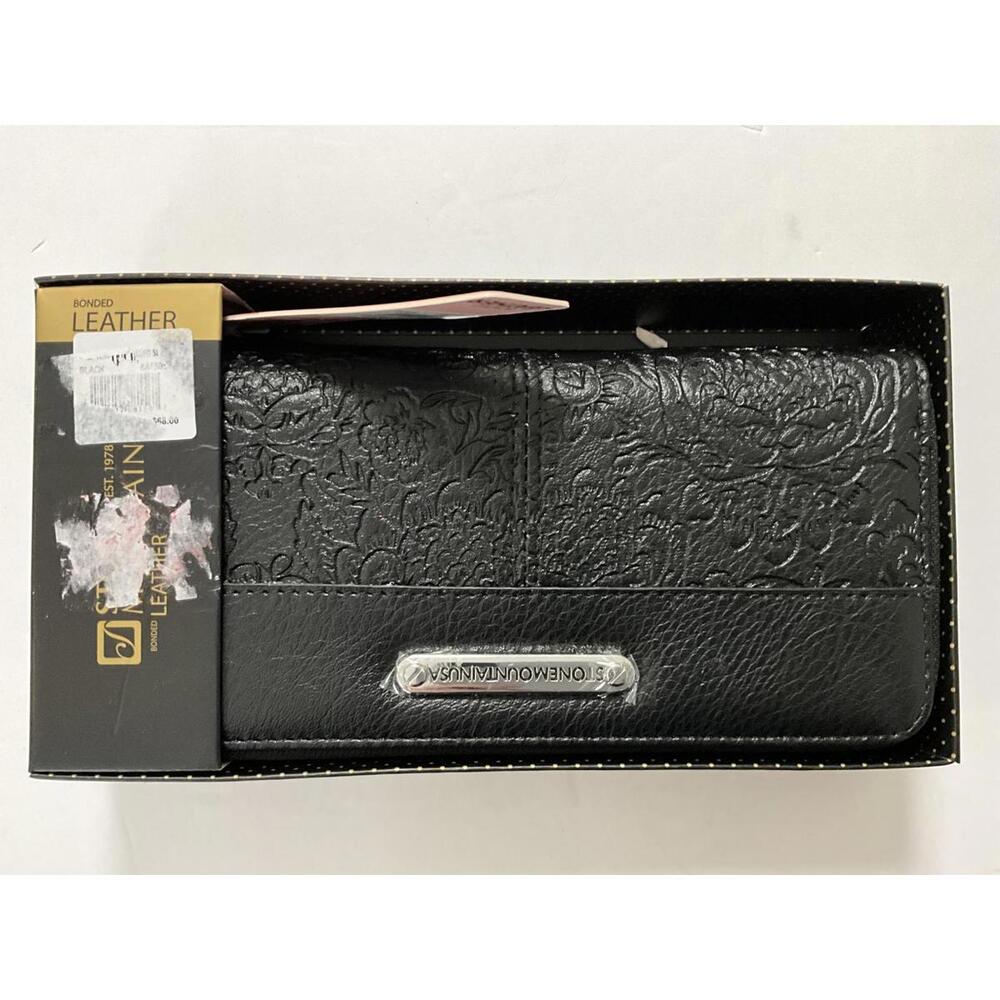 Stone Mountain Black Leather Embossed Wallet